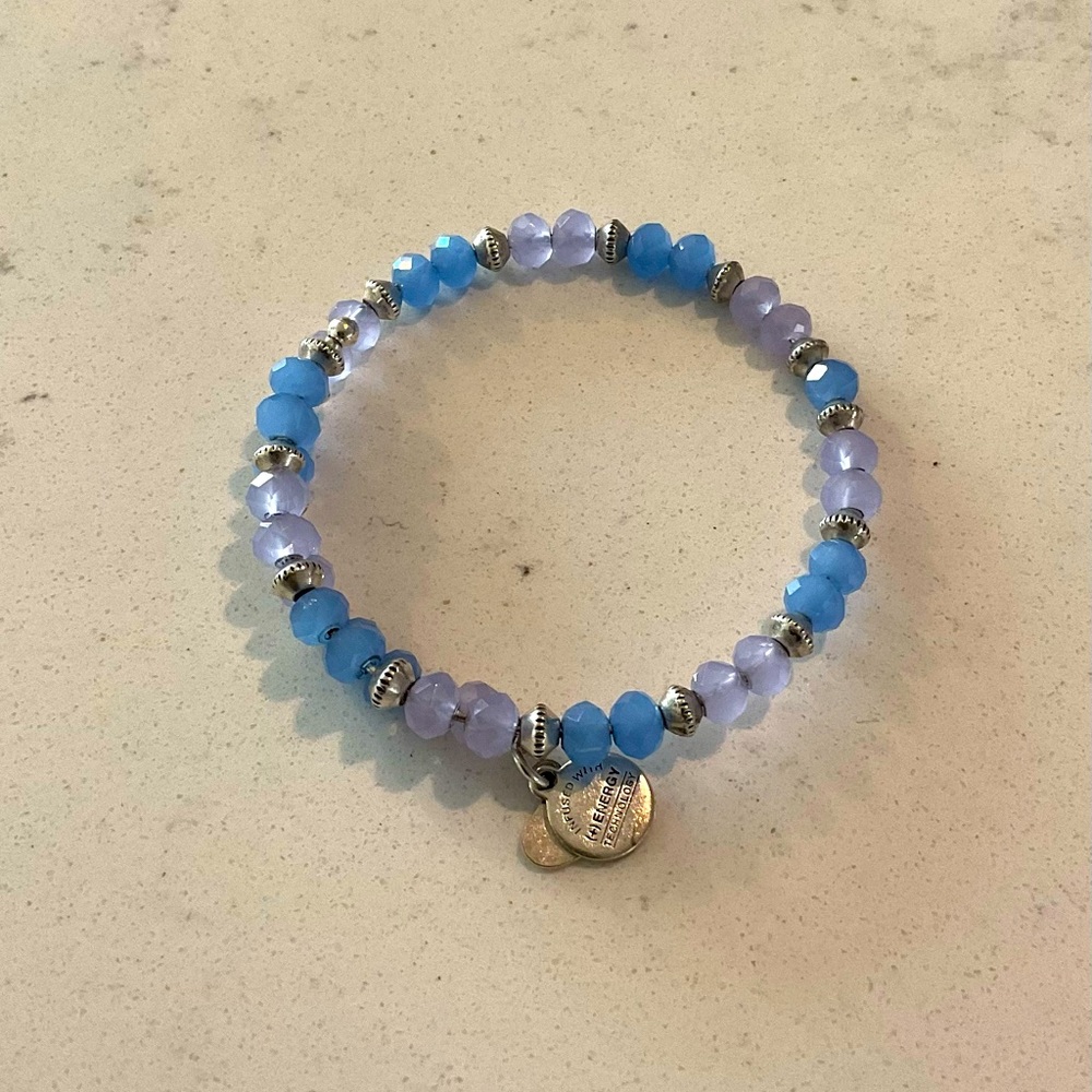 Alex and Ani Vintage Sixty Six Blue and Lavender Bead Wrap Bracelet